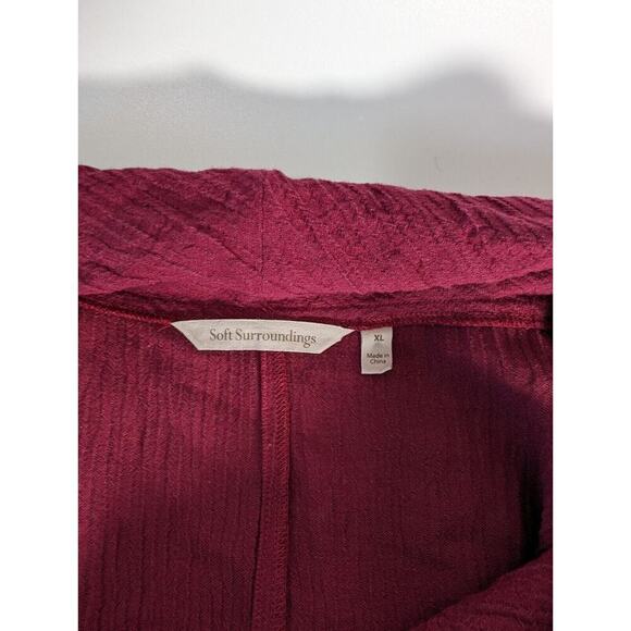 SOFT SURROUNDINGS Everly Cowl Neck Gauze Maxi Dress Size XL Berry Pink - Picture 6 of 10